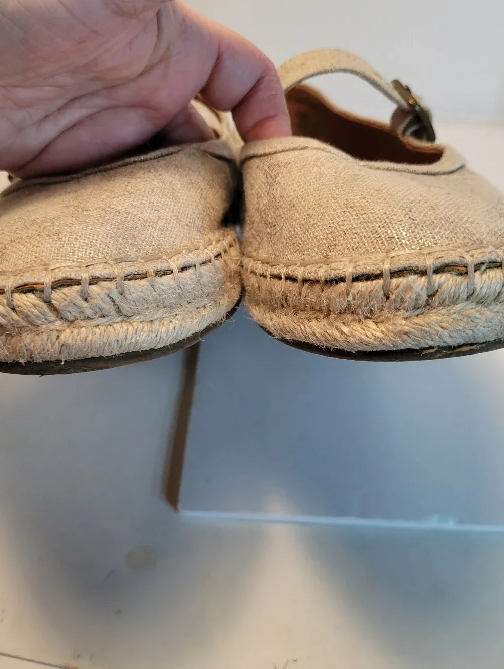 Lucky Brand Natural Linen Mary Jane Espadrilles Size 8